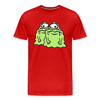 team 2 freunde paar glibber schleim ekelig schleim - Männer Premium Bio T-Shirt - Rot - Vorne - Damien (186cm)