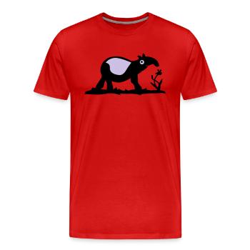 Tapir - T-shirt bio Premium Homme - rouge - Devant - Damien (186cm)