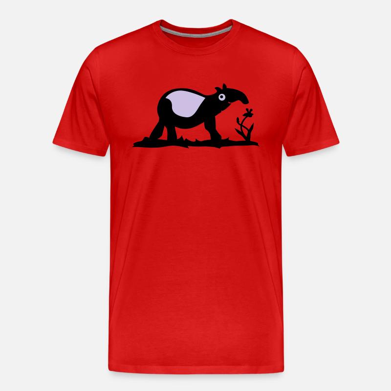 Tapir - Männer Premium Bio T-Shirt - Rot