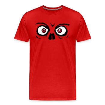 look horror halloween scary boese face head - Men's Premium Organic T-Shirt - red - Front - Damien (186cm)