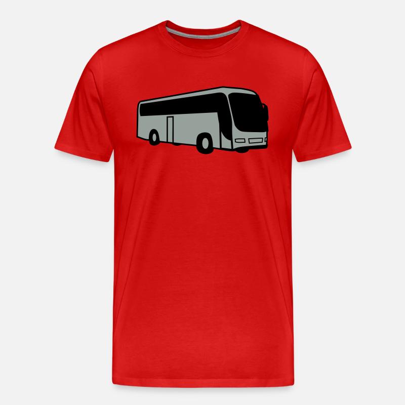 bus Busfahrer - Männer Premium Bio T-Shirt - Rot
