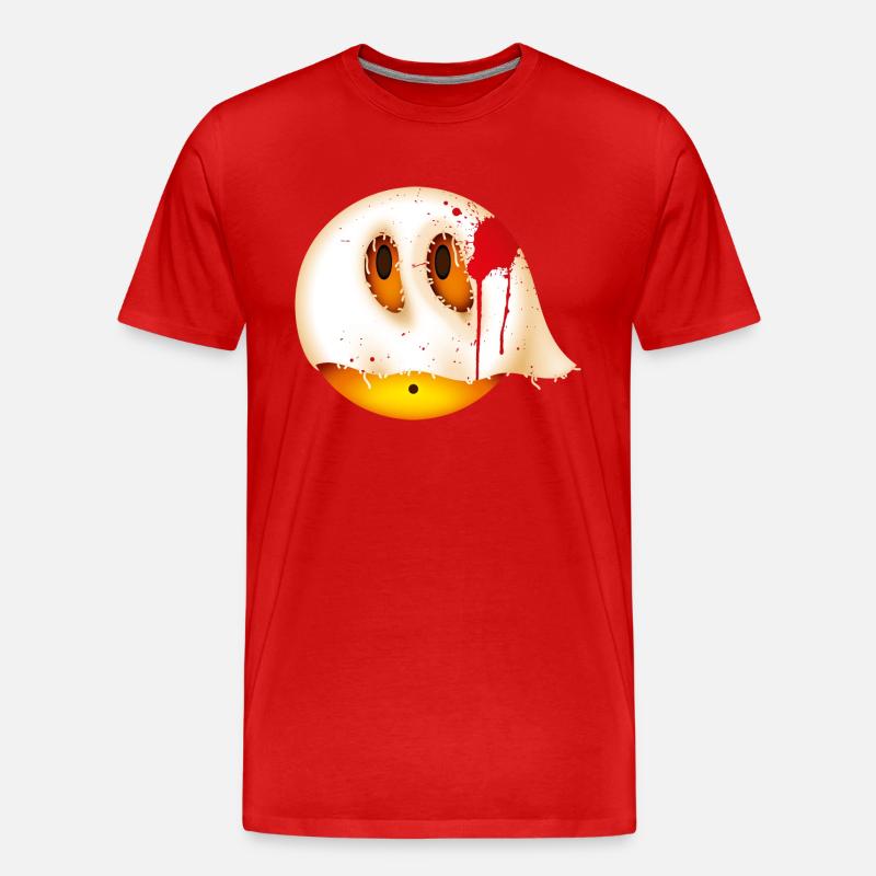 Smiley Glossy Bloody Ghost - Männer Premium Bio T-Shirt - Rot