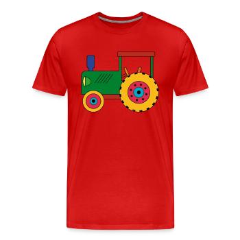 Traktor Spielzeug Trekker - Männer Premium Bio T-Shirt - Rot - Vorne - Damien (186cm)