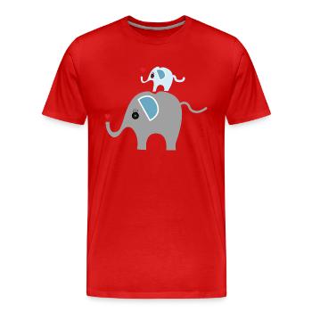 mother and baby elephant - Männer Premium Bio T-Shirt - Rot - Vorne - Damien (186cm)