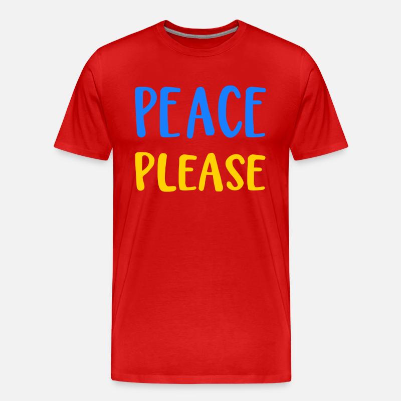 Peace please - Männer Premium Bio T-Shirt - Rot