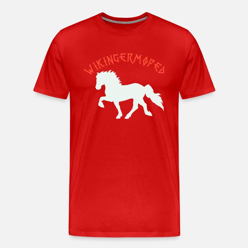 Wikingermoped Islandpferd - Männer Premium Bio T-Shirt - Rot