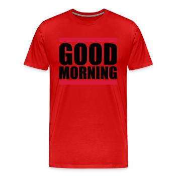 Good Morning Bar - Men's Premium Organic T-Shirt - red - Front - Damien (186cm)