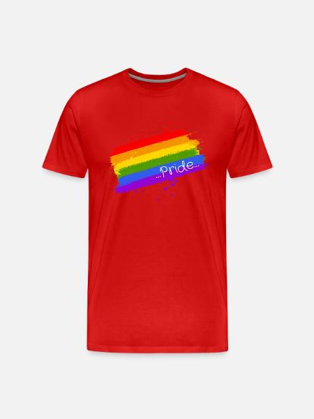 Pride Rainbow Modern LBGTQ+ - Men's Premium Organic T-Shirt - red