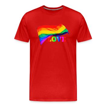 Amour gay - T-shirt bio Premium Homme - rouge - Devant - Damien (186cm)