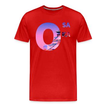 Osaka - Männer Premium Bio T-Shirt - Rot - Vorne - Damien (186cm)