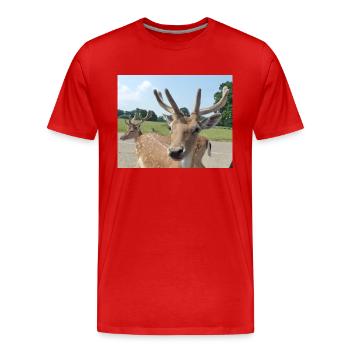 Close up of a Deer - Men's Premium Organic T-Shirt - red - Front - Damien (186cm)
