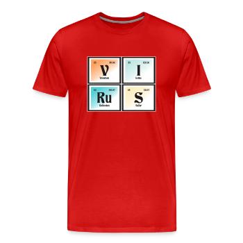 | de virus Tableau périodique des éléments - T-shirt bio Premium Homme - rouge - Devant - Damien (186cm)