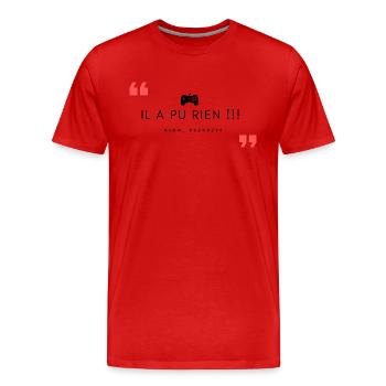 Cadeau gamer Nico geek jeux vidéos - T-shirt bio Premium Homme - rouge - Devant - Damien (186cm)