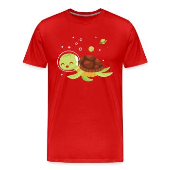 Lustige Schildkröte Meeresschildkröte Meer Wasser - Männer Premium Bio T-Shirt - Rot - Vorne - Damien (186cm)