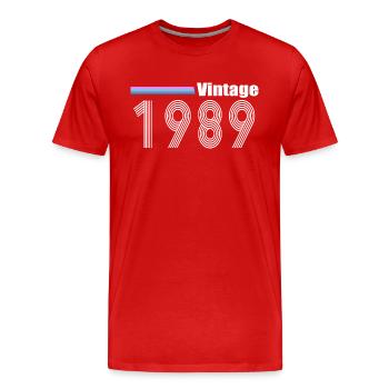 1989 - Men's Premium Organic T-Shirt - red - Front - Damien (186cm)