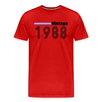 1988 - Männer Premium Bio T-Shirt - Rot - Vorne - Damien (186cm)