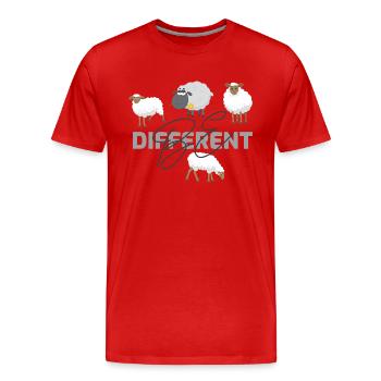 Be different - Männer Premium Bio T-Shirt - Rot - Vorne - Damien (186cm)