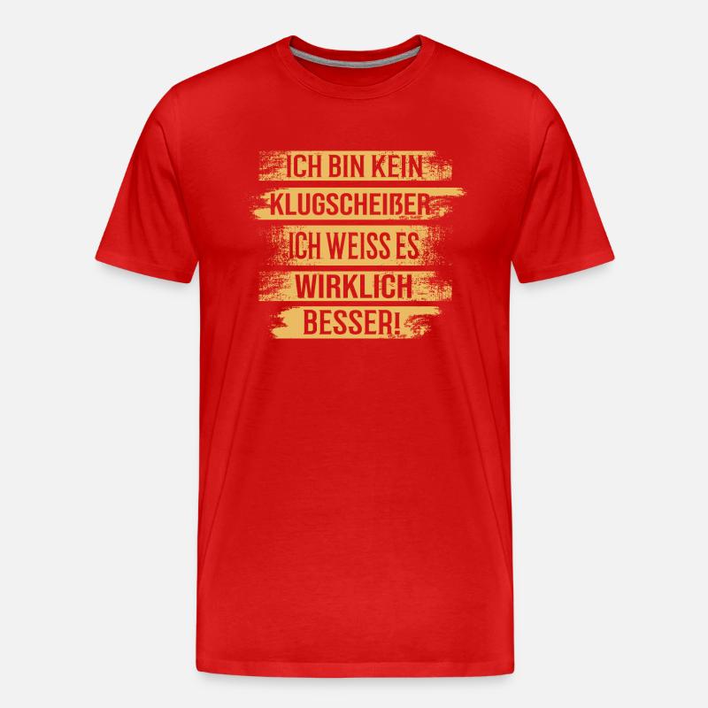 Klugscheisser - Lustiger Spruch Fun Statement - Männer Premium Bio T-Shirt - Rot