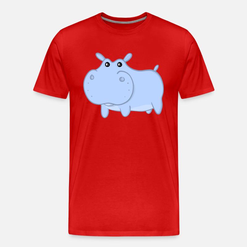 Henry das blaue Nilpferd - Männer Premium Bio T-Shirt - Rot