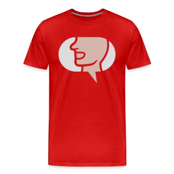 Quatschen einfaches Symbol Sprechblase - Männer Premium Bio T-Shirt - Rot - Vorne - Damien (186cm)