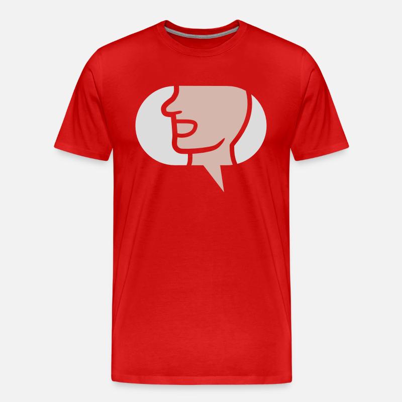Chat Simple Symbol Speech Bubble - Men's Premium Organic T-Shirt - red