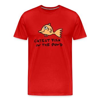 Les poissons les plus mignons de l’étang - T-shirt bio Premium Homme - rouge - Devant - Damien (186cm)