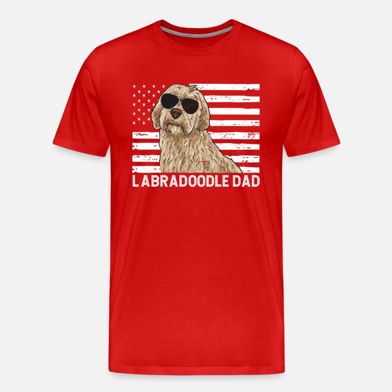Labradoodle Hund - Männer Premium Bio T-Shirt - Rot