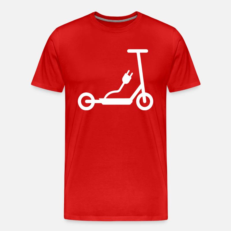 E-Scooter E-Roller Scooter - Männer Premium Bio T-Shirt - Rot