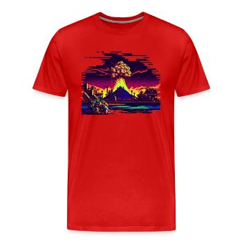 Quand la bombe atomique explose en 8 bits - T-shirt bio Premium Homme - rouge - Devant - Damien (186cm)