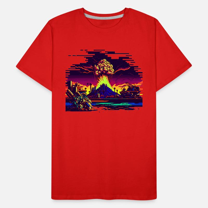When the atomic bomb explodes in 8 bits Men's Premium Organic T-Shirt