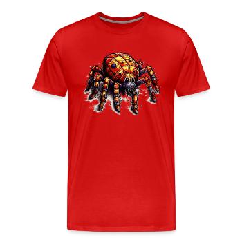 Bunte lustige Comic Spinne für Kinder - Männer Premium Bio T-Shirt - Rot - Vorne - Damien (186cm)