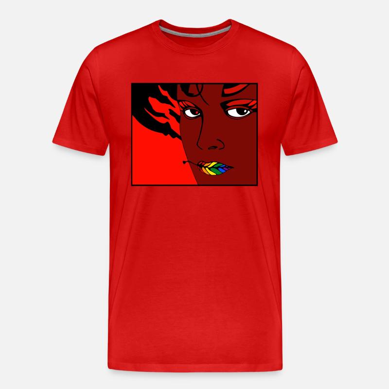 Vulkan 22a - Männer Premium Bio T-Shirt - Rot