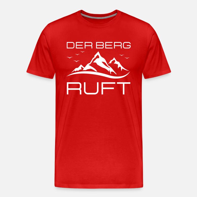 Der Berg ruft - Männer Premium Bio T-Shirt - Rot