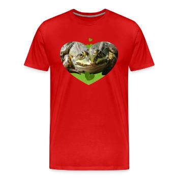 Frog Toad Frogs Prince - Men's Premium Organic T-Shirt - red - Front - Damien (186cm)
