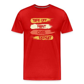 Bande éteinte | Peinture | Jurer Professionnel de la refonte - T-shirt bio Premium Homme - rouge - Devant - Damien (186cm)