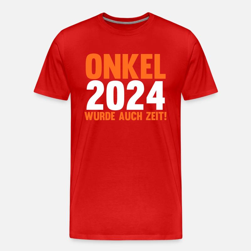 Werdender Onkel 2039 - Männer Premium Bio T-Shirt - Rot