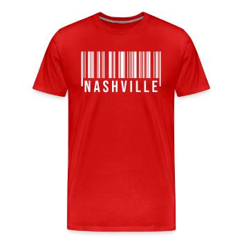 Nashville Barcode - Männer Premium Bio T-Shirt - Rot - Vorne - Damien (186cm)