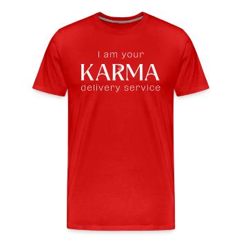 Karma - T-shirt bio Premium Homme - rouge - Devant - Damien (186cm)