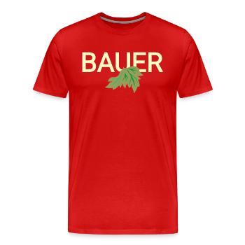Bauer - Männer Premium Bio T-Shirt - Rot - Vorne - Damien (186cm)