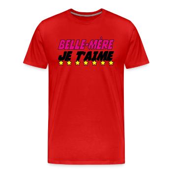 Stiefmutter, ich liebe dich - Männer Premium Bio T-Shirt - Rot - Vorne - Damien (186cm)