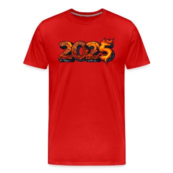 2025 - T-shirt bio Premium Homme - rouge - Devant - Damien (186cm)