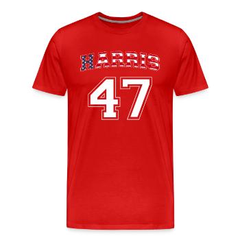Harris 47. Präsidentin - Kamala Harris 2024 Für - Männer Premium Bio T-Shirt - Rot - Vorne - Damien (186cm)