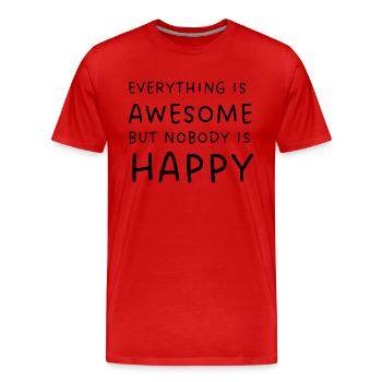 EVERYTHING IS - Men's Premium Organic T-Shirt - red - Front - Damien (186cm)