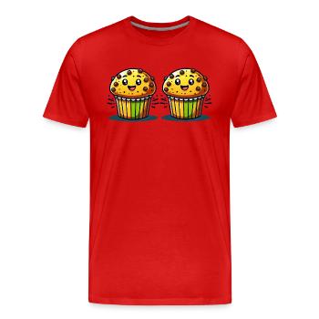 Bande dessinée Muffin - T-shirt bio Premium Homme - rouge - Devant - Damien (186cm)