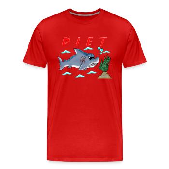 Lustige Diät Cartoon Hai Humor Sarkastisches Design - Männer Premium Bio T-Shirt - Rot - Vorne - Damien (186cm)