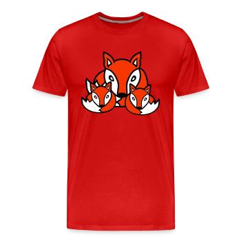 3 Foxes Friends Family Three Kids Crew Team Cute - Men's Premium Organic T-Shirt - red - Front - Damien (186cm)