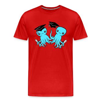 2 Octopus a réussi deux études secondaires - T-shirt bio Premium Homme - rouge - Devant - Damien (186cm)