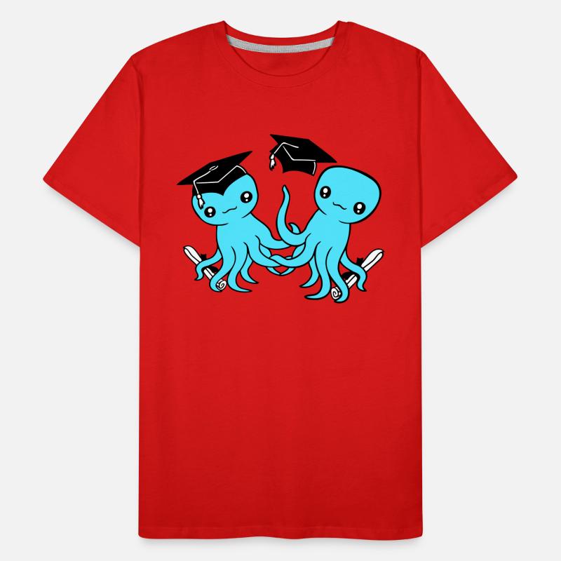 2 Octopus passed two high school graduation college Men's Premium Organic T-Shirt
