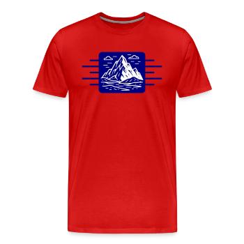 Berge Outdoor - Männer Premium Bio T-Shirt - Rot - Vorne - Damien (186cm)