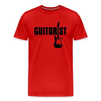 guitarist - Men's Premium Organic T-Shirt - red - Front - Damien (186cm)